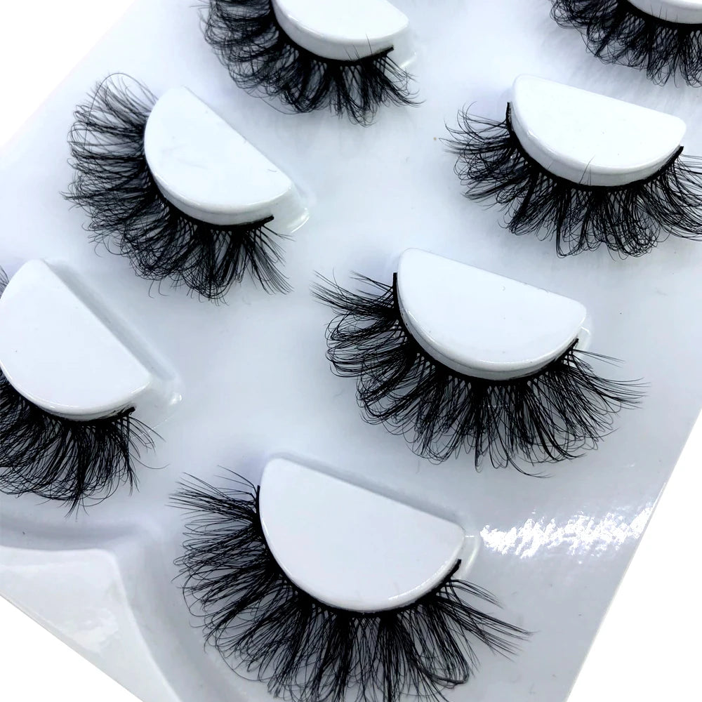 HBZGTLAD 4 pairs natural false eyelashes fake lashes long makeup 3d mink lashes eyelash extension mink eyelashes for beauty