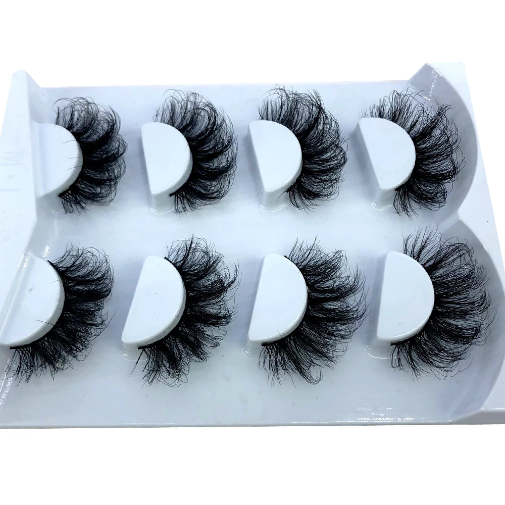 HBZGTLAD 4 pairs natural false eyelashes fake lashes long makeup 3d mink lashes eyelash extension mink eyelashes for beauty