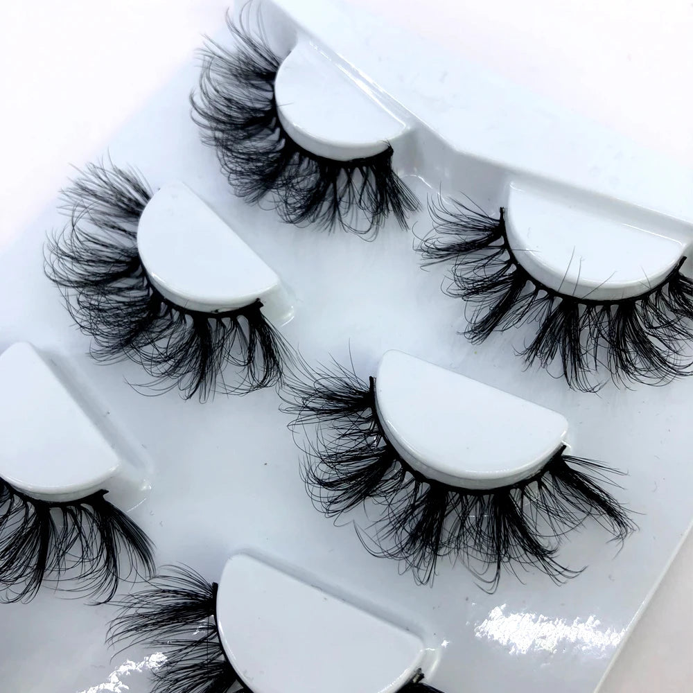 HBZGTLAD 4 pairs natural false eyelashes fake lashes long makeup 3d mink lashes eyelash extension mink eyelashes for beauty