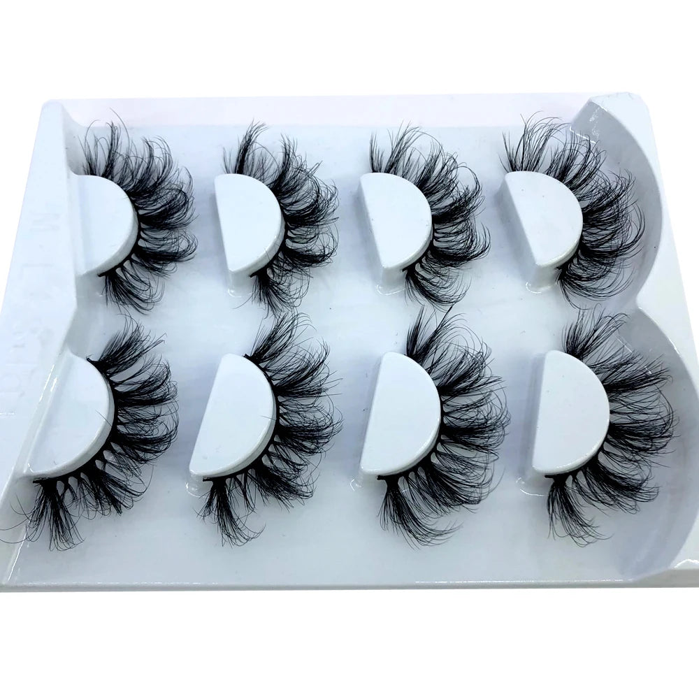 HBZGTLAD 4 pairs natural false eyelashes fake lashes long makeup 3d mink lashes eyelash extension mink eyelashes for beauty