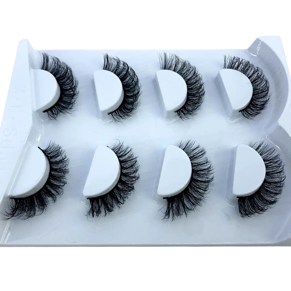 HBZGTLAD 4 pairs natural false eyelashes fake lashes long makeup 3d mink lashes eyelash extension mink eyelashes for beauty