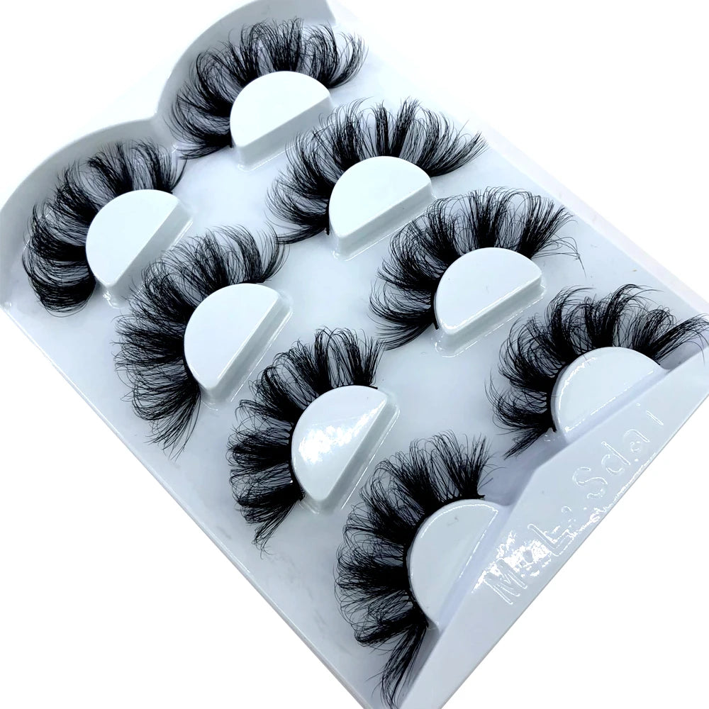 HBZGTLAD 4 pairs natural false eyelashes fake lashes long makeup 3d mink lashes eyelash extension mink eyelashes for beauty