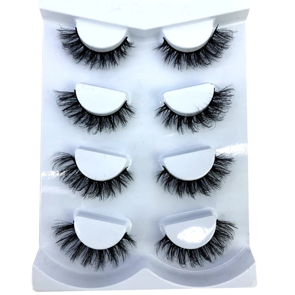 HBZGTLAD 4 pairs natural false eyelashes fake lashes long makeup 3d mink lashes eyelash extension mink eyelashes for beauty