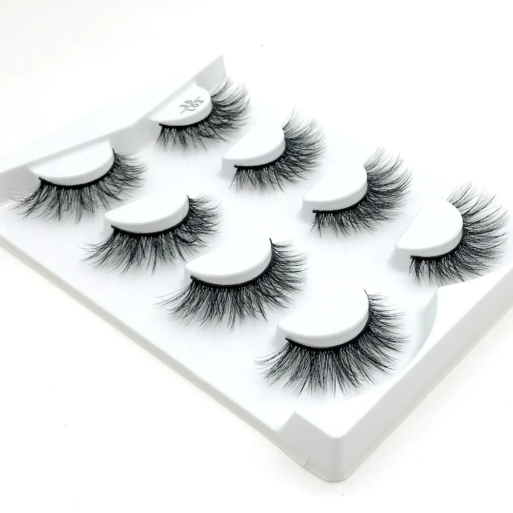 HBZGTLAD 4 pairs natural false eyelashes fake lashes long makeup 3d mink lashes eyelash extension mink eyelashes for beauty