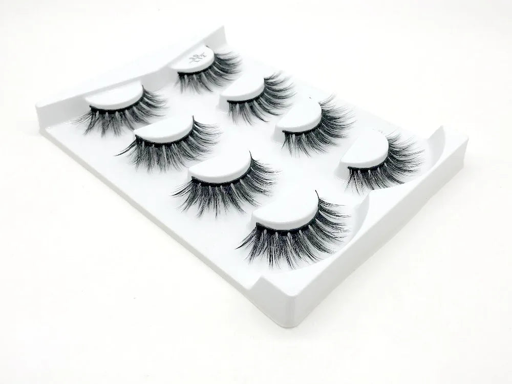 HBZGTLAD 4 pairs natural false eyelashes fake lashes long makeup 3d mink lashes eyelash extension mink eyelashes for beauty