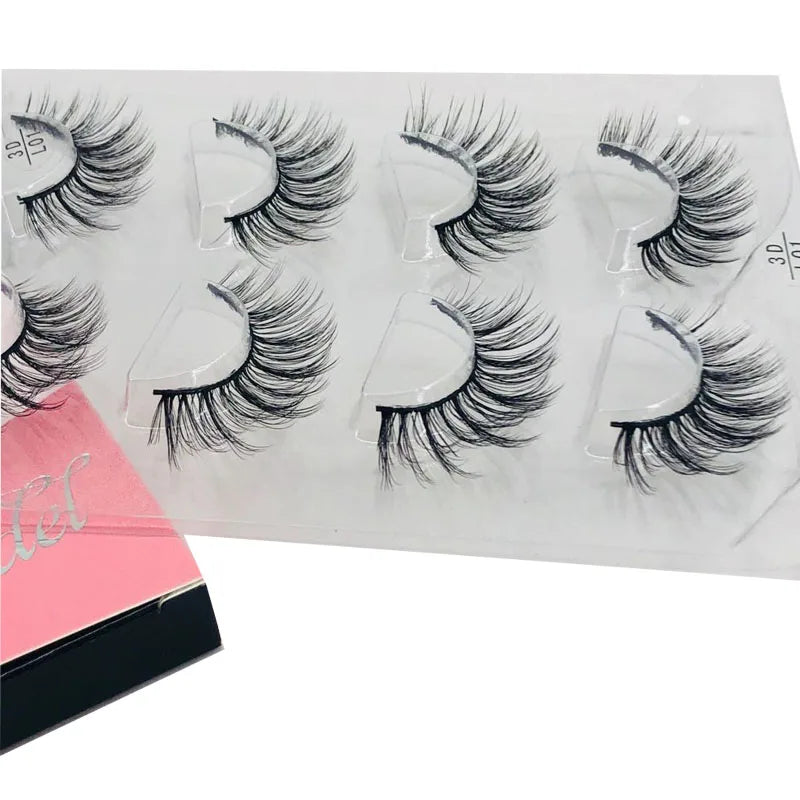 HBZGTLAD 4 pairs natural false eyelashes fake lashes long makeup 3d mink lashes eyelash extension mink eyelashes for beauty