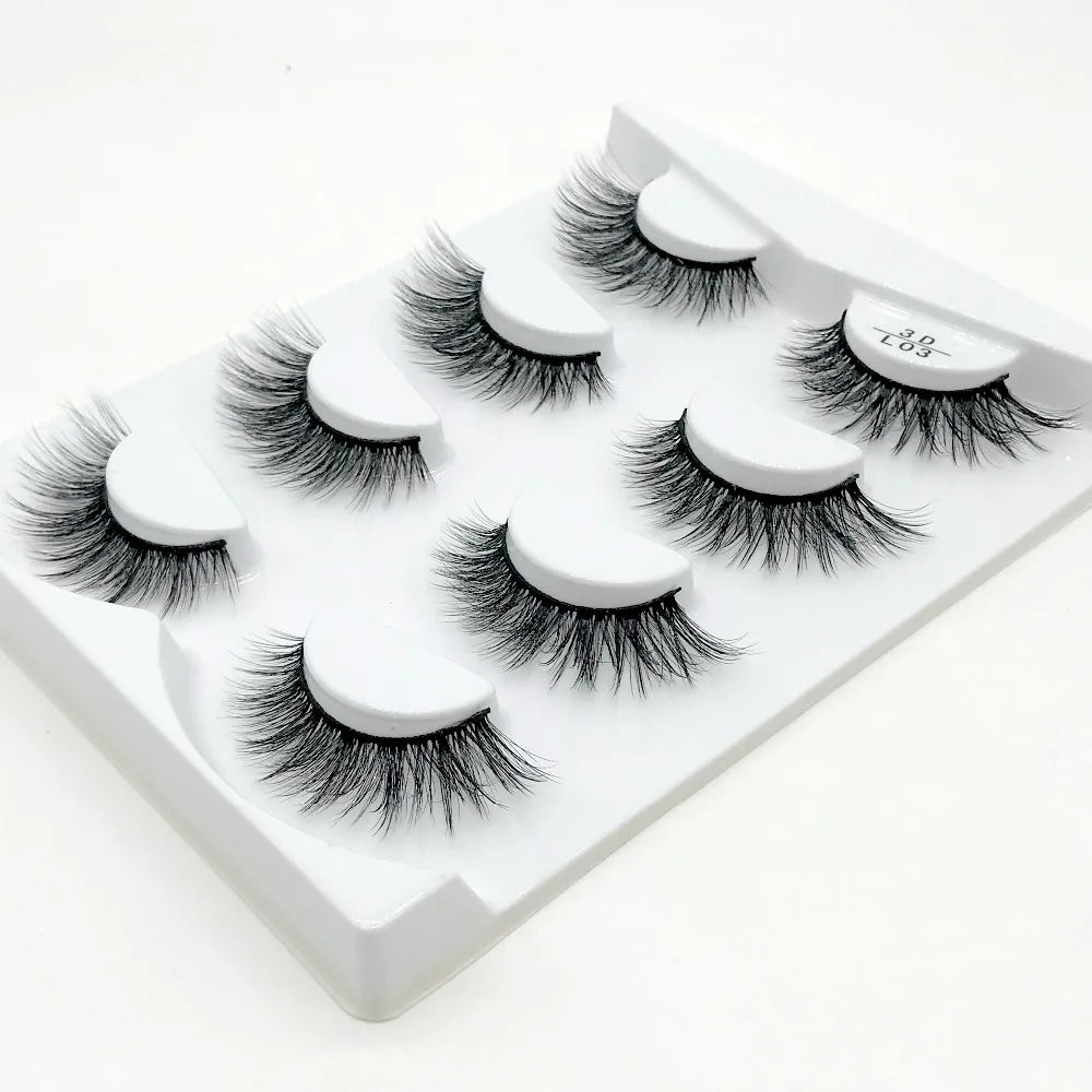 HBZGTLAD 4 pairs natural false eyelashes fake lashes long makeup 3d mink lashes eyelash extension mink eyelashes for beauty