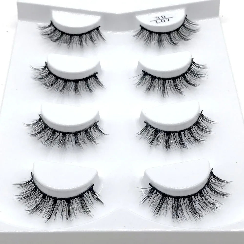 HBZGTLAD 4 pairs natural false eyelashes fake lashes long makeup 3d mink lashes eyelash extension mink eyelashes for beauty