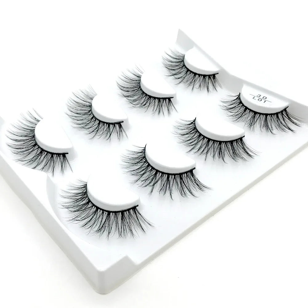 HBZGTLAD 4 pairs natural false eyelashes fake lashes long makeup 3d mink lashes eyelash extension mink eyelashes for beauty