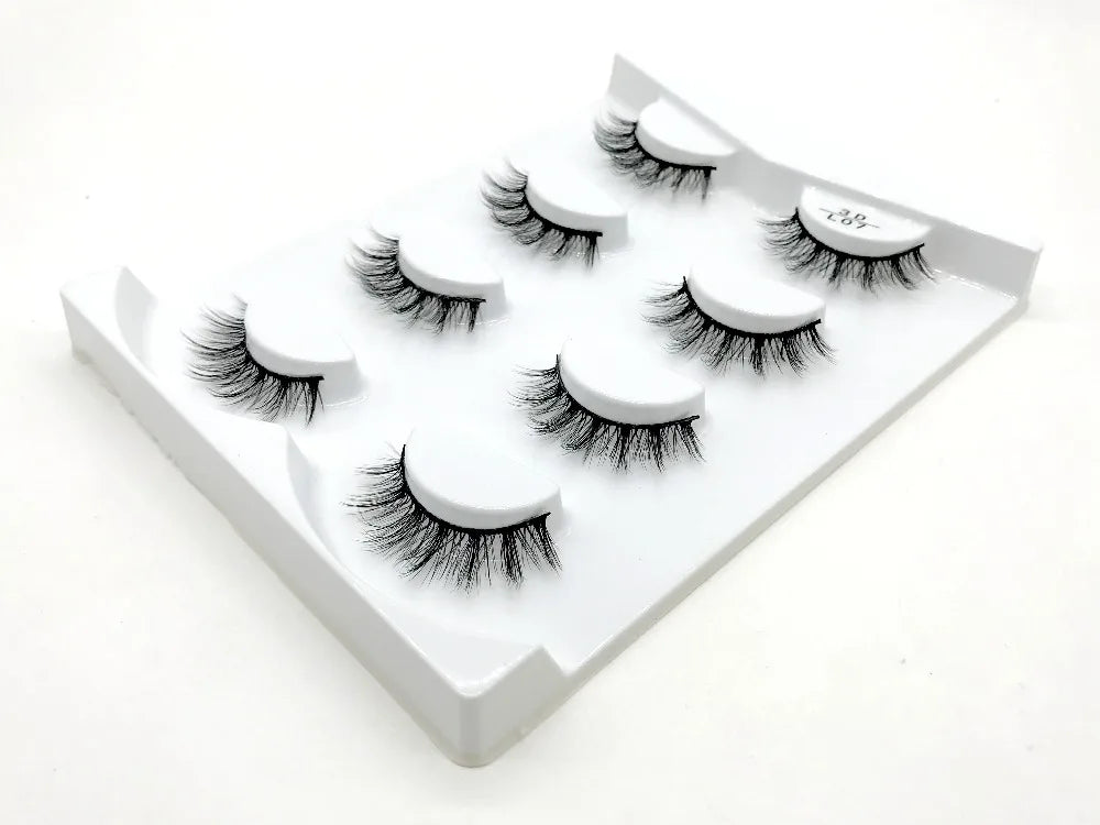 HBZGTLAD 4 pairs natural false eyelashes fake lashes long makeup 3d mink lashes eyelash extension mink eyelashes for beauty