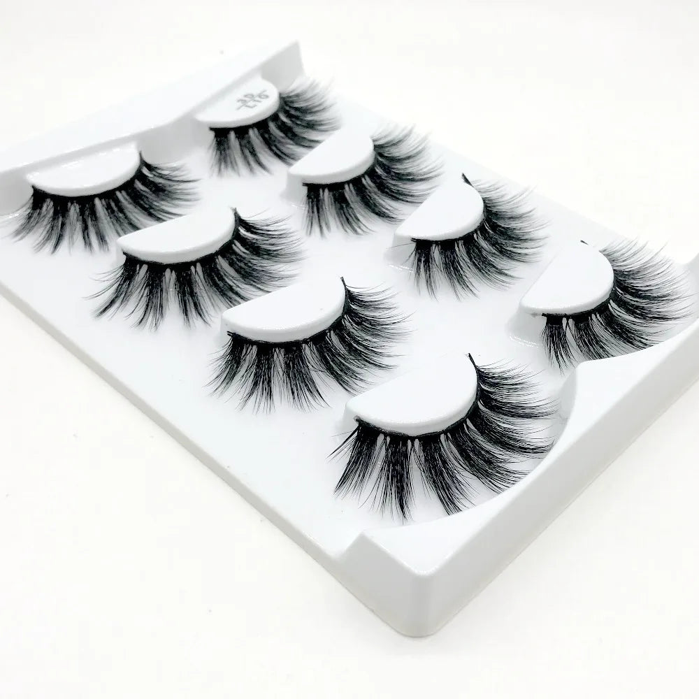 HBZGTLAD 4 pairs natural false eyelashes fake lashes long makeup 3d mink lashes eyelash extension mink eyelashes for beauty