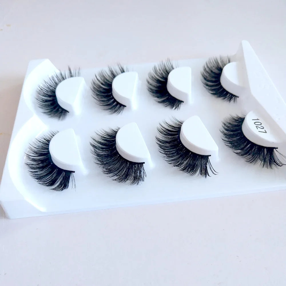 HBZGTLAD 4 pairs natural false eyelashes fake lashes long makeup 3d mink lashes eyelash extension mink eyelashes for beauty