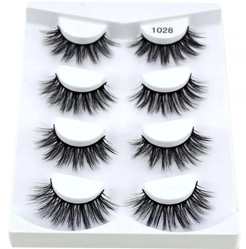 HBZGTLAD 4 pairs natural false eyelashes fake lashes long makeup 3d mink lashes eyelash extension mink eyelashes for beauty