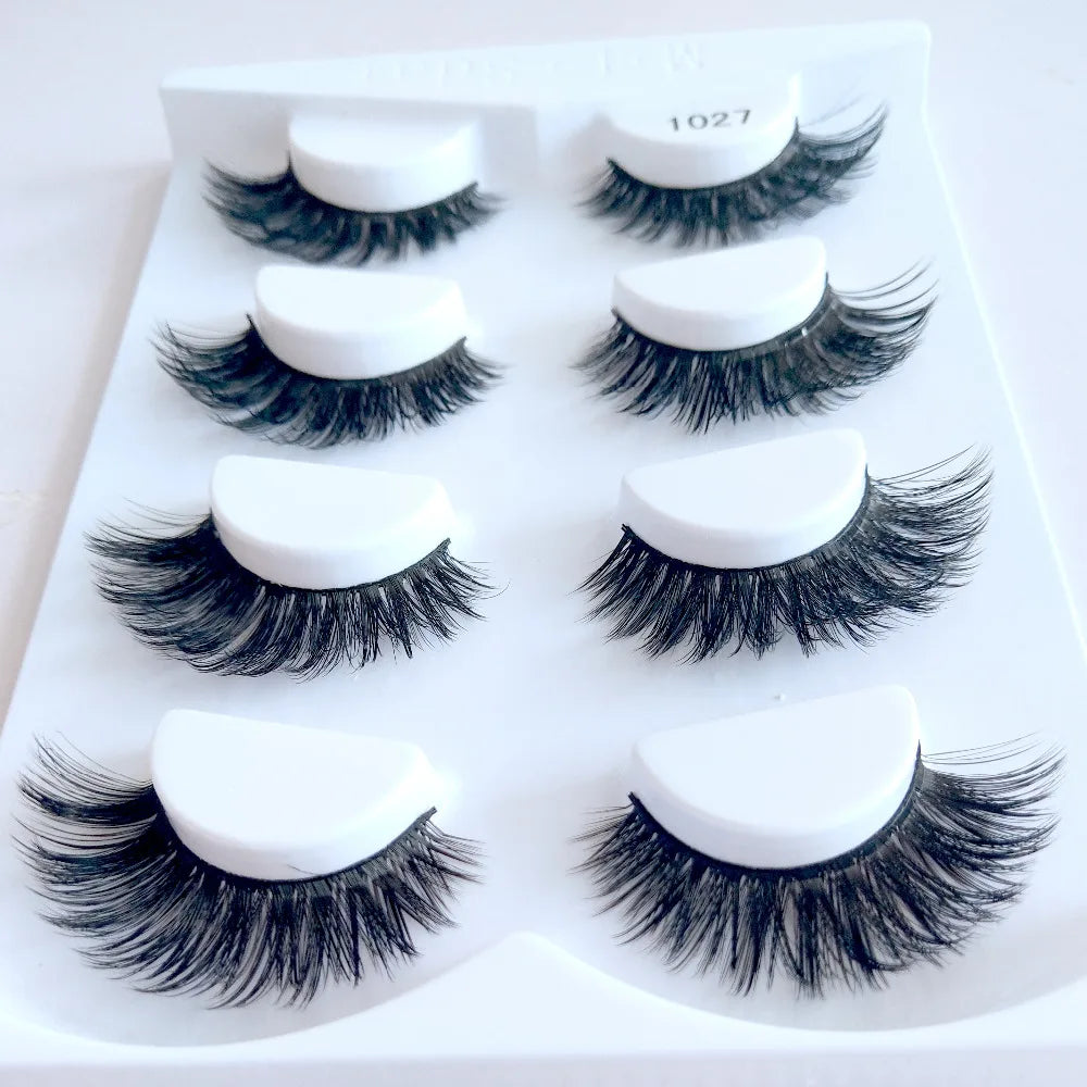 HBZGTLAD 4 pairs natural false eyelashes fake lashes long makeup 3d mink lashes eyelash extension mink eyelashes for beauty