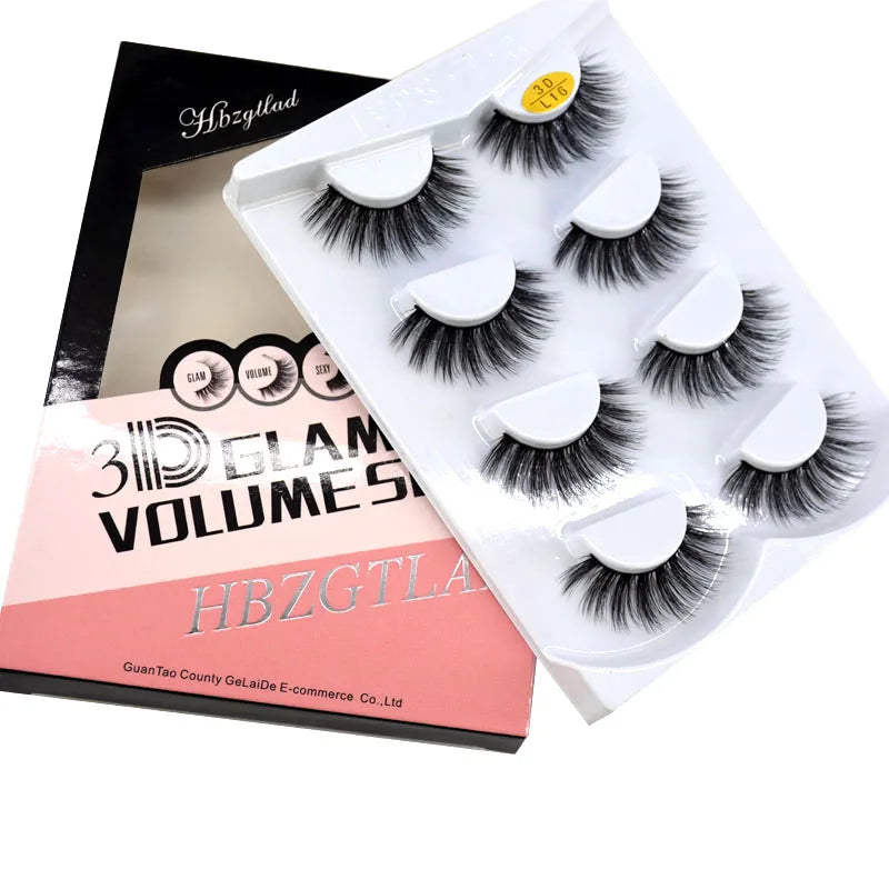 HBZGTLAD 4 pairs natural false eyelashes fake lashes long makeup 3d mink lashes eyelash extension mink eyelashes for beauty