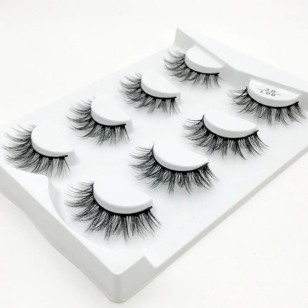 HBZGTLAD 4 pairs natural false eyelashes fake lashes long makeup 3d mink lashes eyelash extension mink eyelashes for beauty