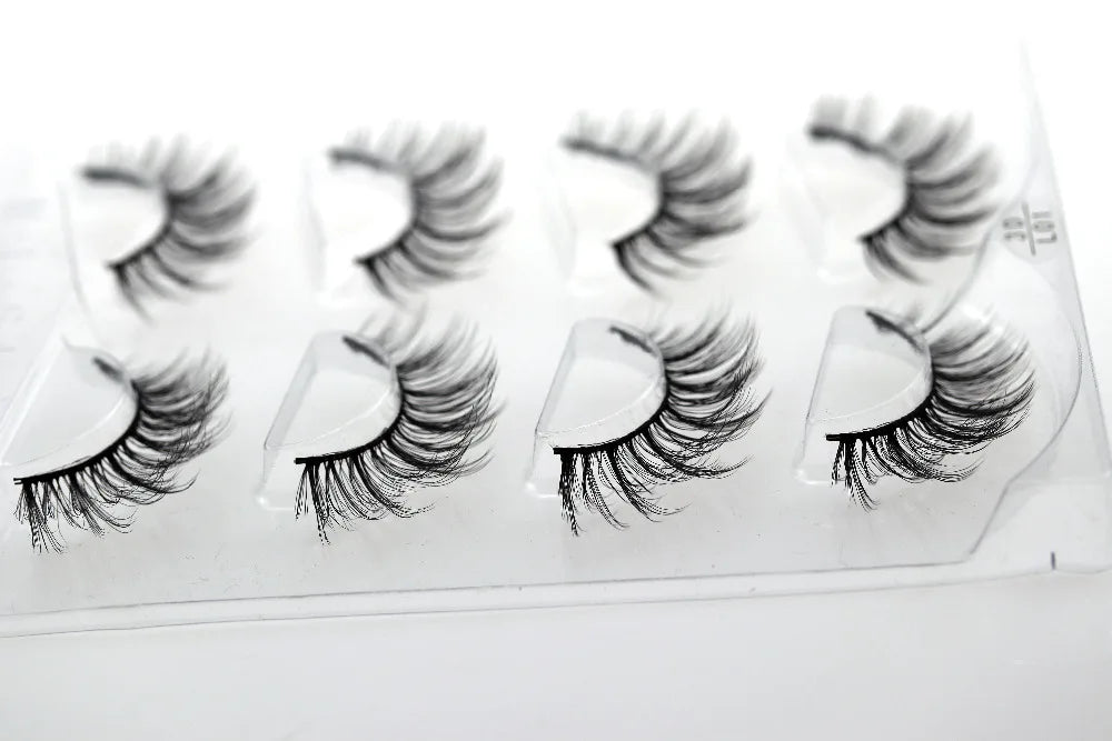 HBZGTLAD 4 pairs natural false eyelashes fake lashes long makeup 3d mink lashes eyelash extension mink eyelashes for beauty