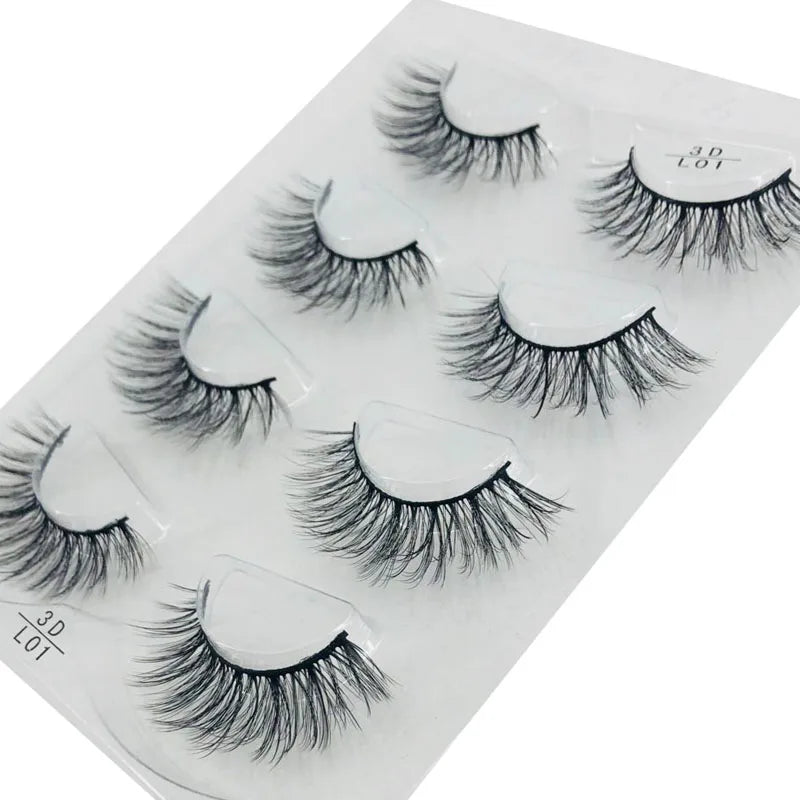 HBZGTLAD 4 pairs natural false eyelashes fake lashes long makeup 3d mink lashes eyelash extension mink eyelashes for beauty