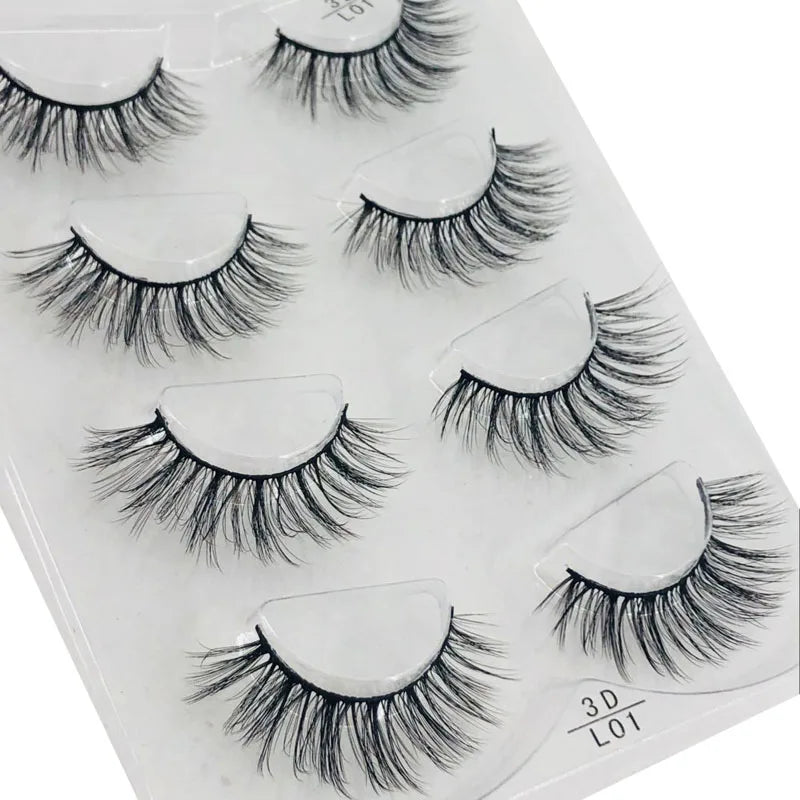 HBZGTLAD 4 pairs natural false eyelashes fake lashes long makeup 3d mink lashes eyelash extension mink eyelashes for beauty