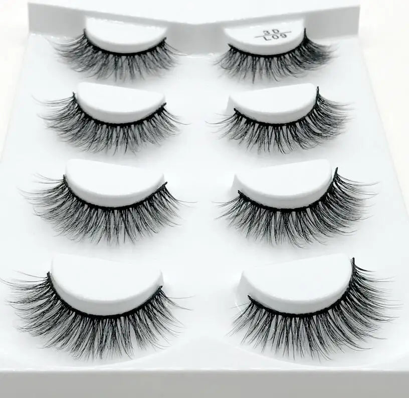 HBZGTLAD 4 pairs natural false eyelashes fake lashes long makeup 3d mink lashes eyelash extension mink eyelashes for beauty