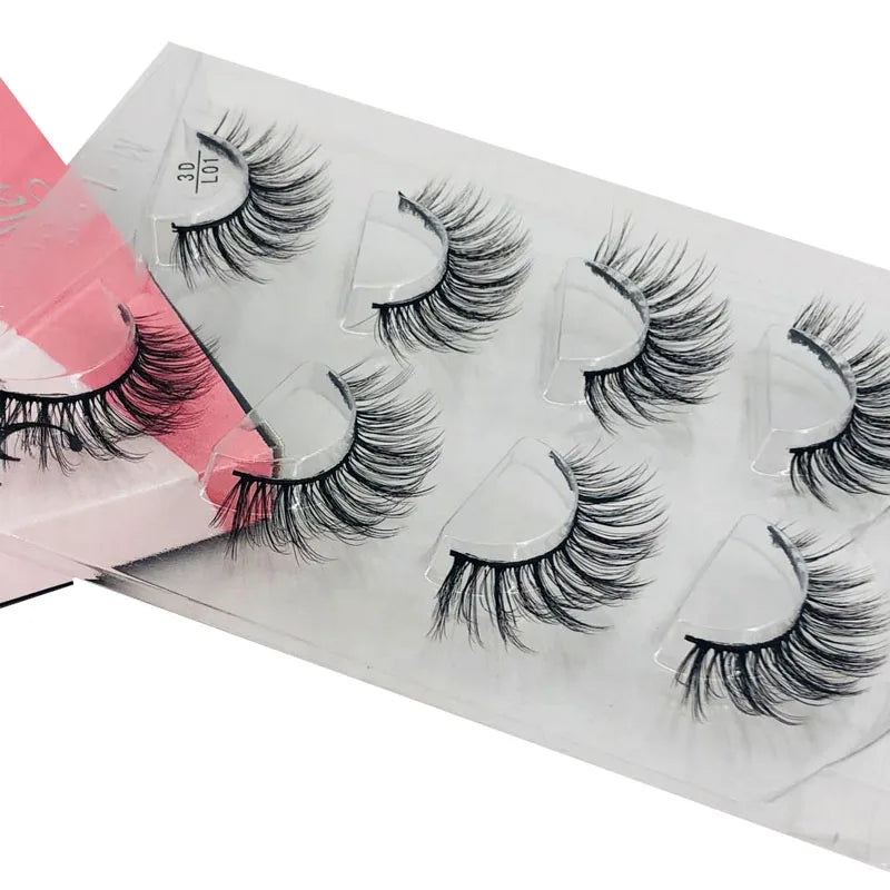 HBZGTLAD 4 pairs natural false eyelashes fake lashes long makeup 3d mink lashes eyelash extension mink eyelashes for beauty