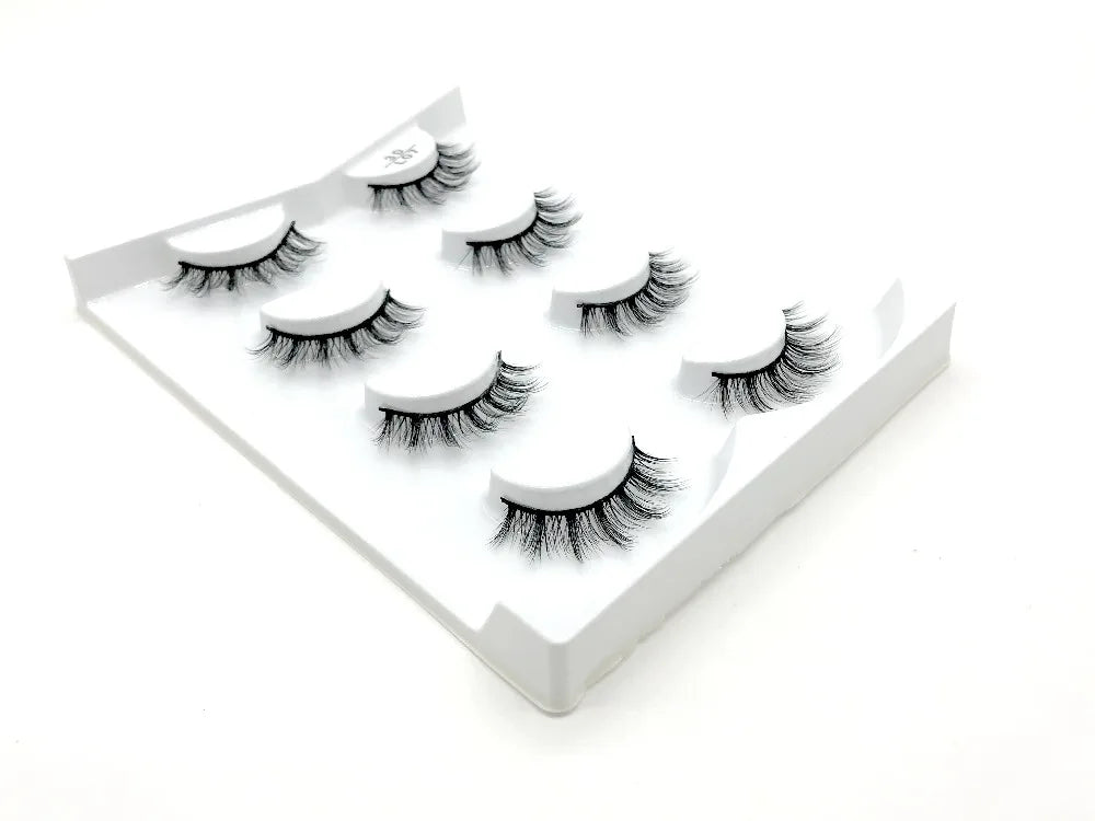 HBZGTLAD 4 pairs natural false eyelashes fake lashes long makeup 3d mink lashes eyelash extension mink eyelashes for beauty