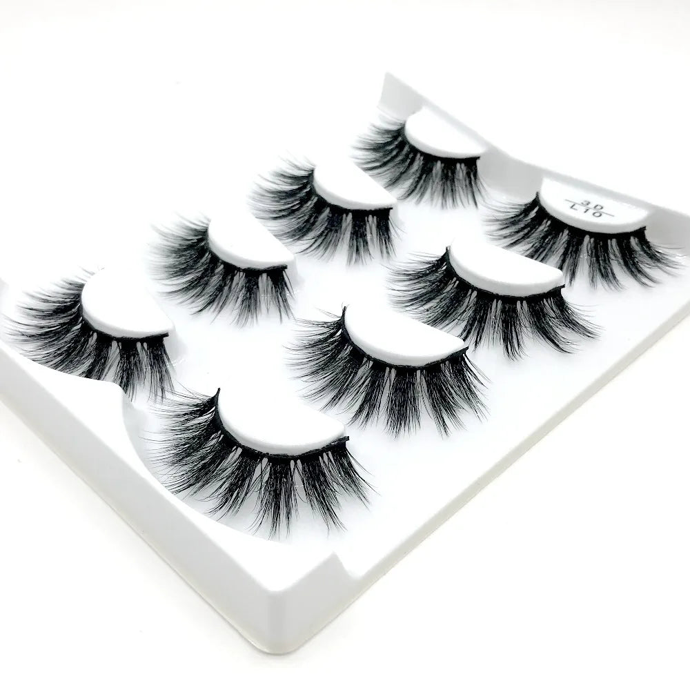 HBZGTLAD 4 pairs natural false eyelashes fake lashes long makeup 3d mink lashes eyelash extension mink eyelashes for beauty