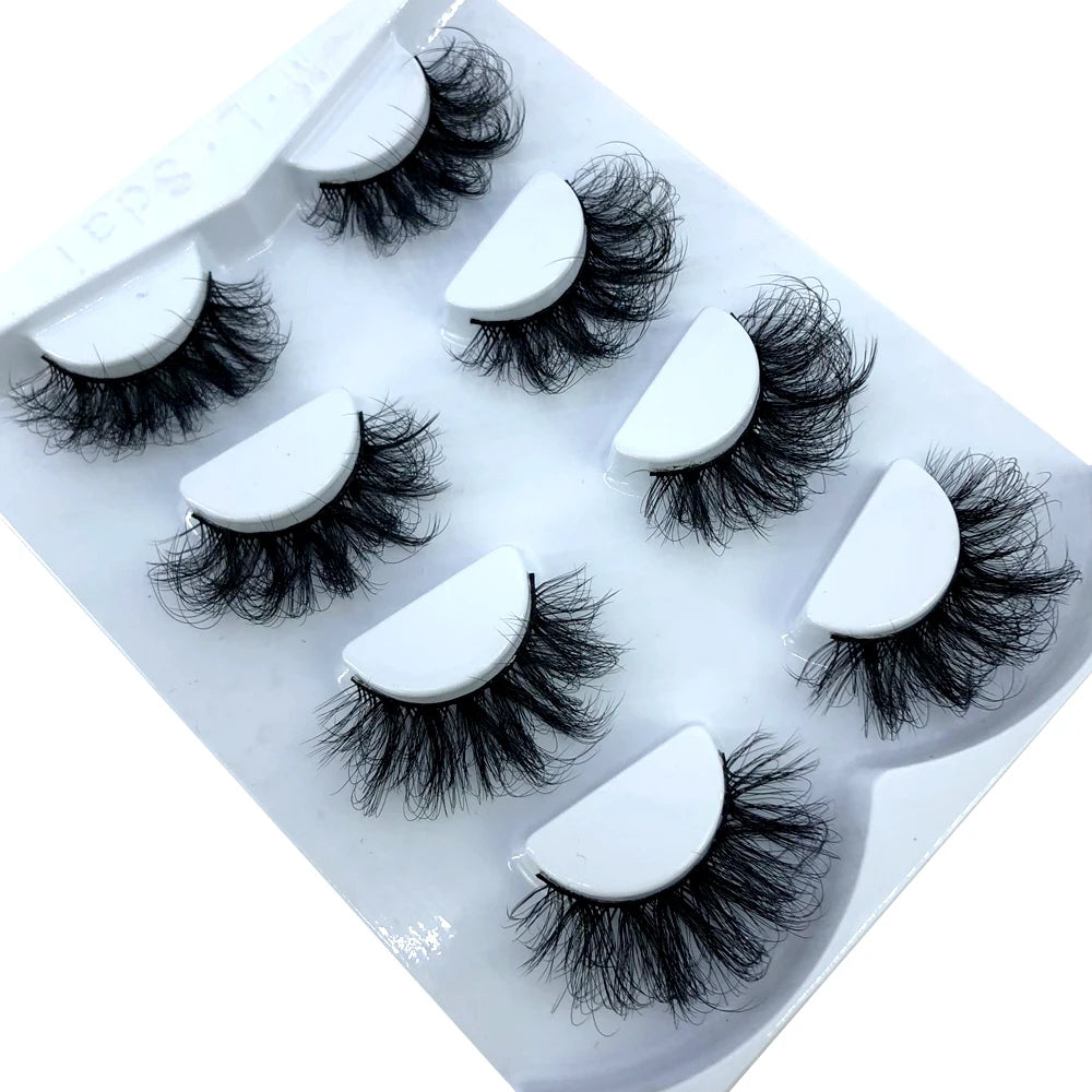 HBZGTLAD 4 pairs natural false eyelashes fake lashes long makeup 3d mink lashes eyelash extension mink eyelashes for beauty