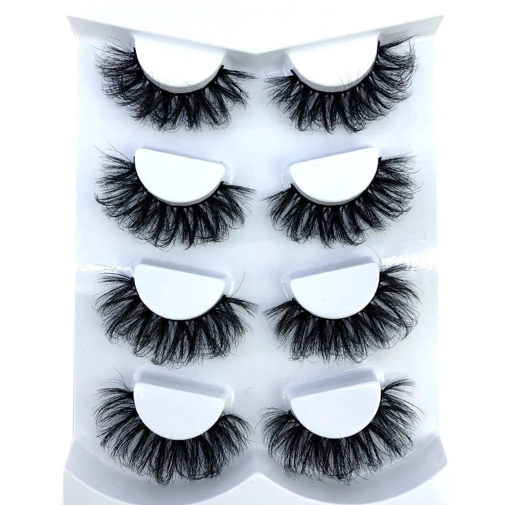 HBZGTLAD 4 pairs natural false eyelashes fake lashes long makeup 3d mink lashes eyelash extension mink eyelashes for beauty