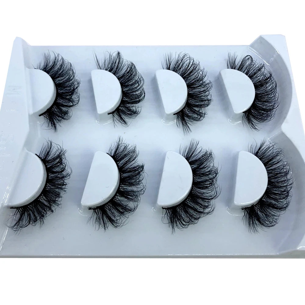 HBZGTLAD 4 pairs natural false eyelashes fake lashes long makeup 3d mink lashes eyelash extension mink eyelashes for beauty