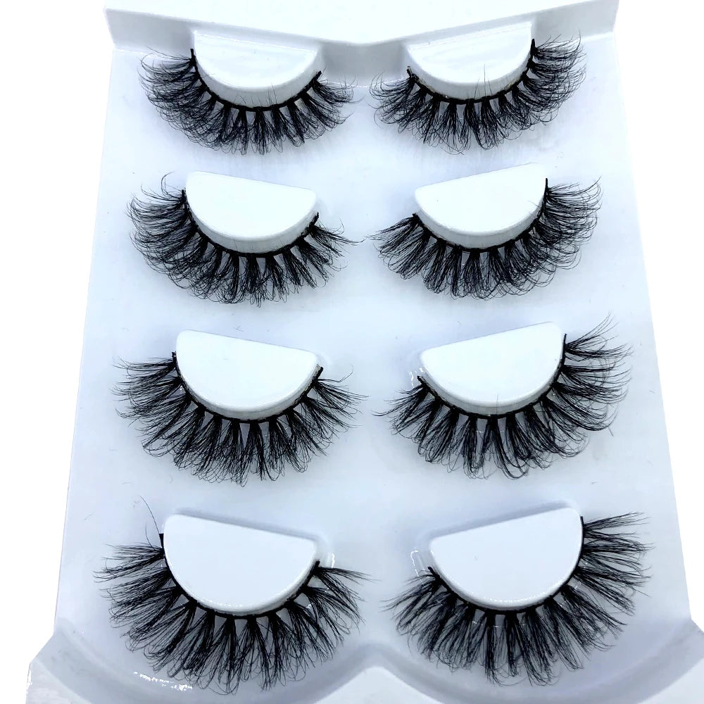 HBZGTLAD 4 pairs natural false eyelashes fake lashes long makeup 3d mink lashes eyelash extension mink eyelashes for beauty