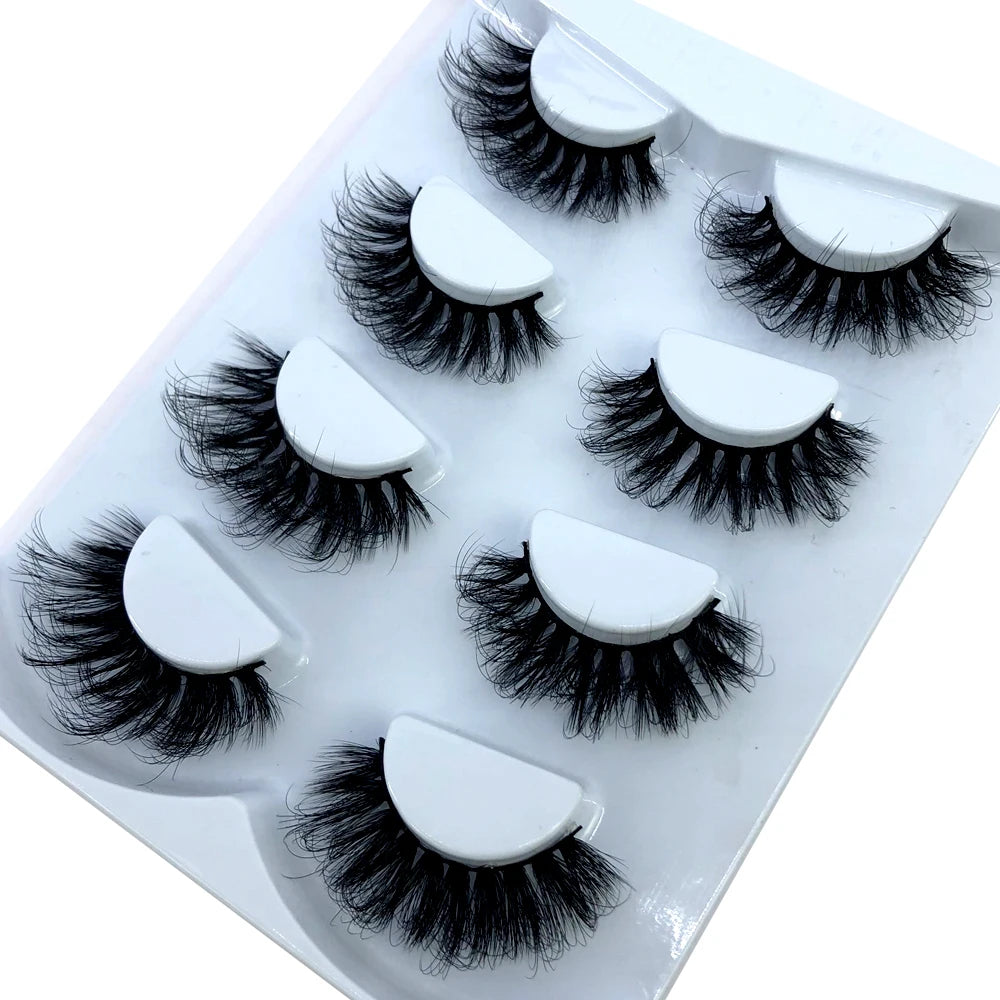 HBZGTLAD 4 pairs natural false eyelashes fake lashes long makeup 3d mink lashes eyelash extension mink eyelashes for beauty