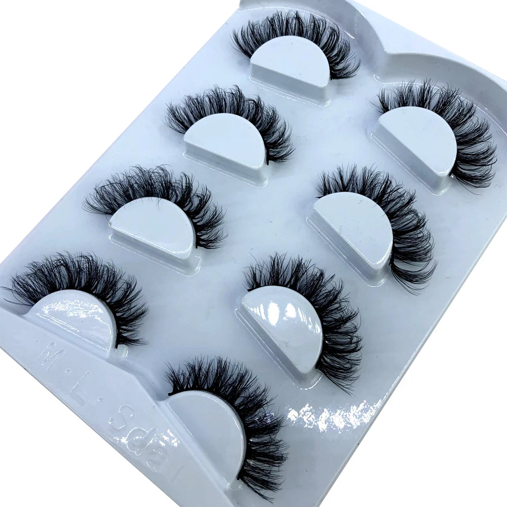 HBZGTLAD 4 pairs natural false eyelashes fake lashes long makeup 3d mink lashes eyelash extension mink eyelashes for beauty