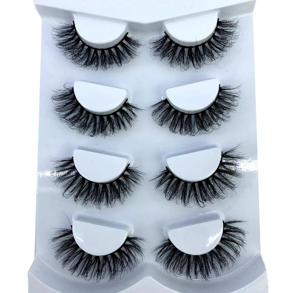 HBZGTLAD 4 pairs natural false eyelashes fake lashes long makeup 3d mink lashes eyelash extension mink eyelashes for beauty