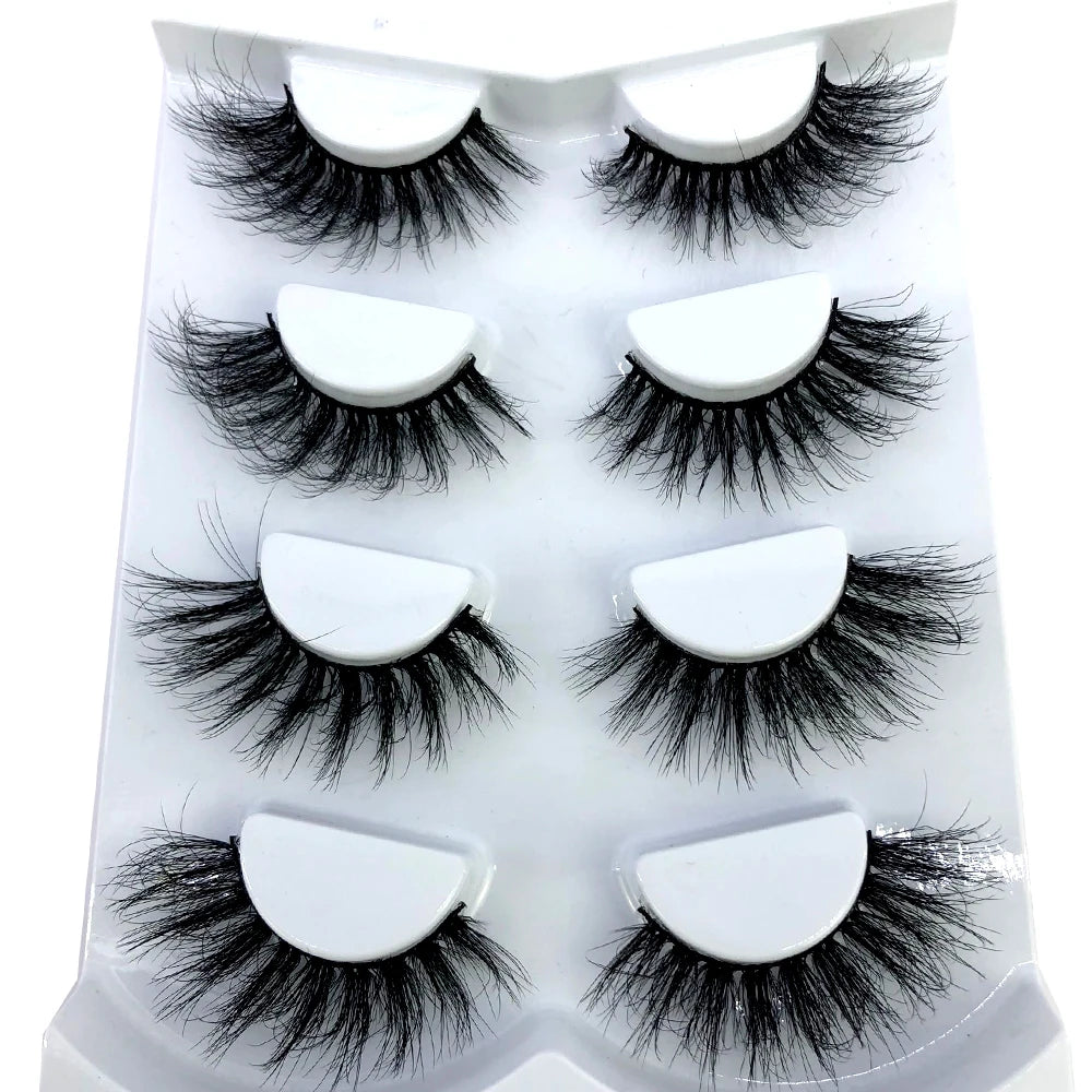 HBZGTLAD 4 pairs natural false eyelashes fake lashes long makeup 3d mink lashes eyelash extension mink eyelashes for beauty