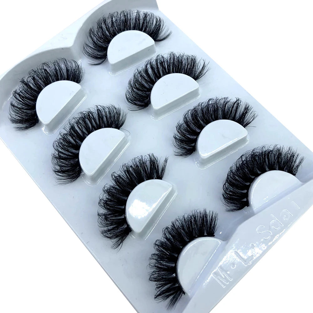 HBZGTLAD 4 pairs natural false eyelashes fake lashes long makeup 3d mink lashes eyelash extension mink eyelashes for beauty