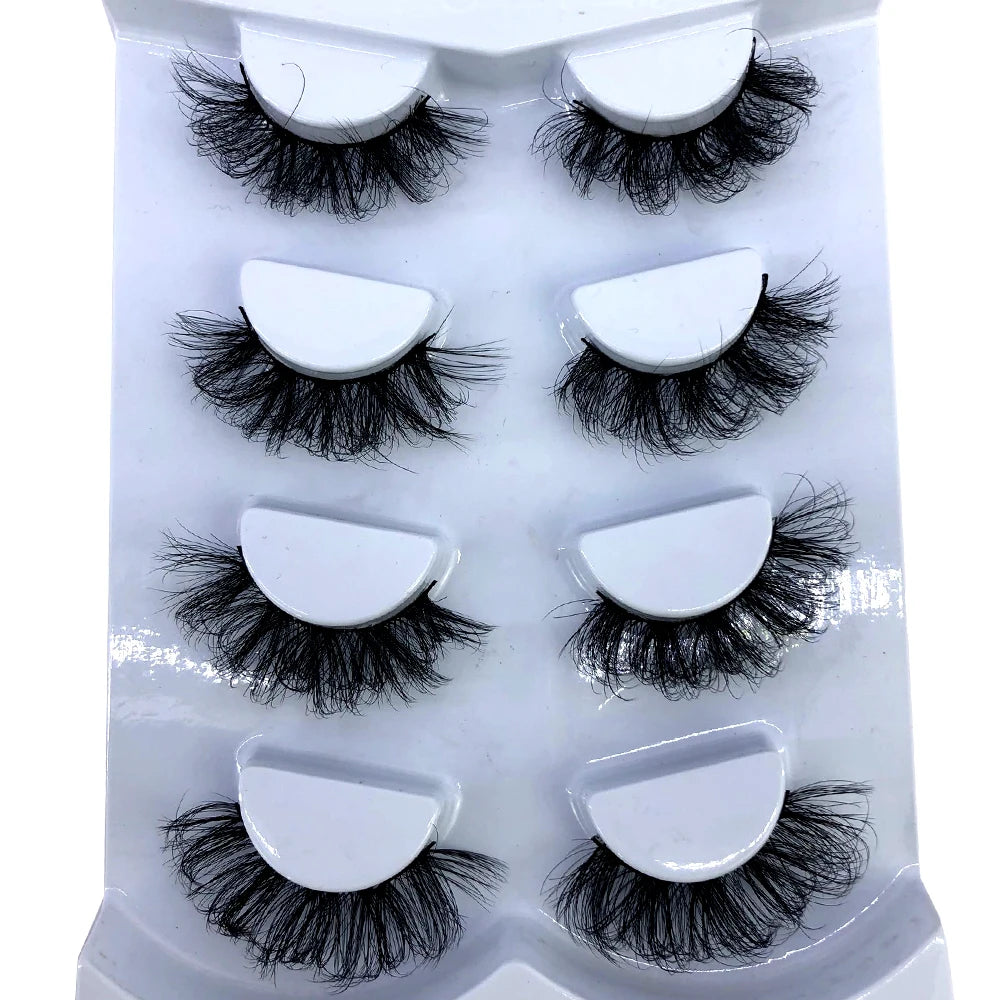 HBZGTLAD 4 pairs natural false eyelashes fake lashes long makeup 3d mink lashes eyelash extension mink eyelashes for beauty