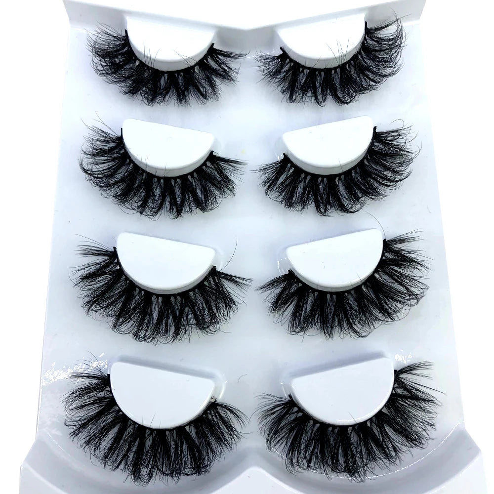 HBZGTLAD 4 pairs natural false eyelashes fake lashes long makeup 3d mink lashes eyelash extension mink eyelashes for beauty