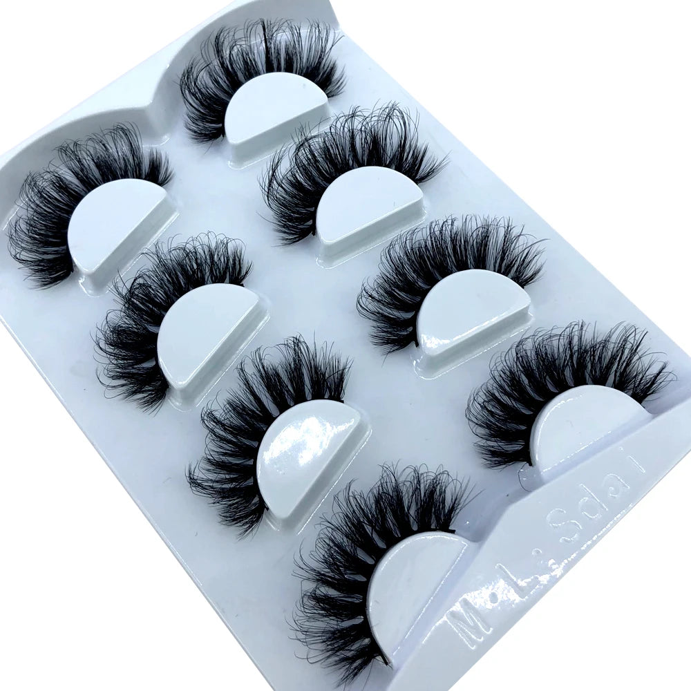 HBZGTLAD 4 pairs natural false eyelashes fake lashes long makeup 3d mink lashes eyelash extension mink eyelashes for beauty