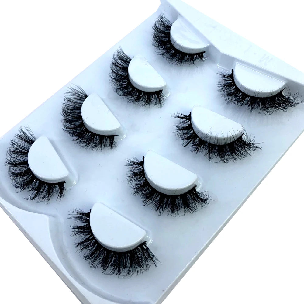 HBZGTLAD 4 pairs natural false eyelashes fake lashes long makeup 3d mink lashes eyelash extension mink eyelashes for beauty