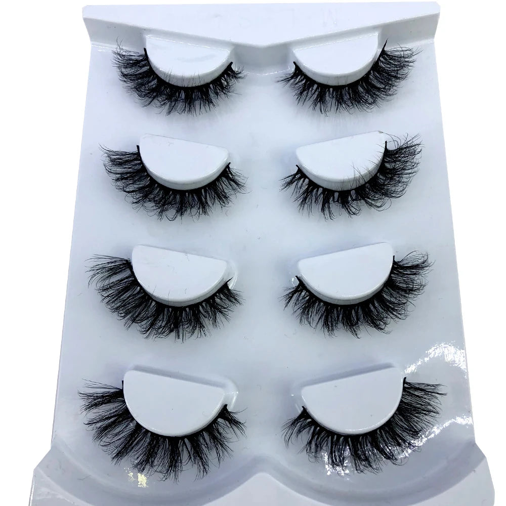 HBZGTLAD 4 pairs natural false eyelashes fake lashes long makeup 3d mink lashes eyelash extension mink eyelashes for beauty