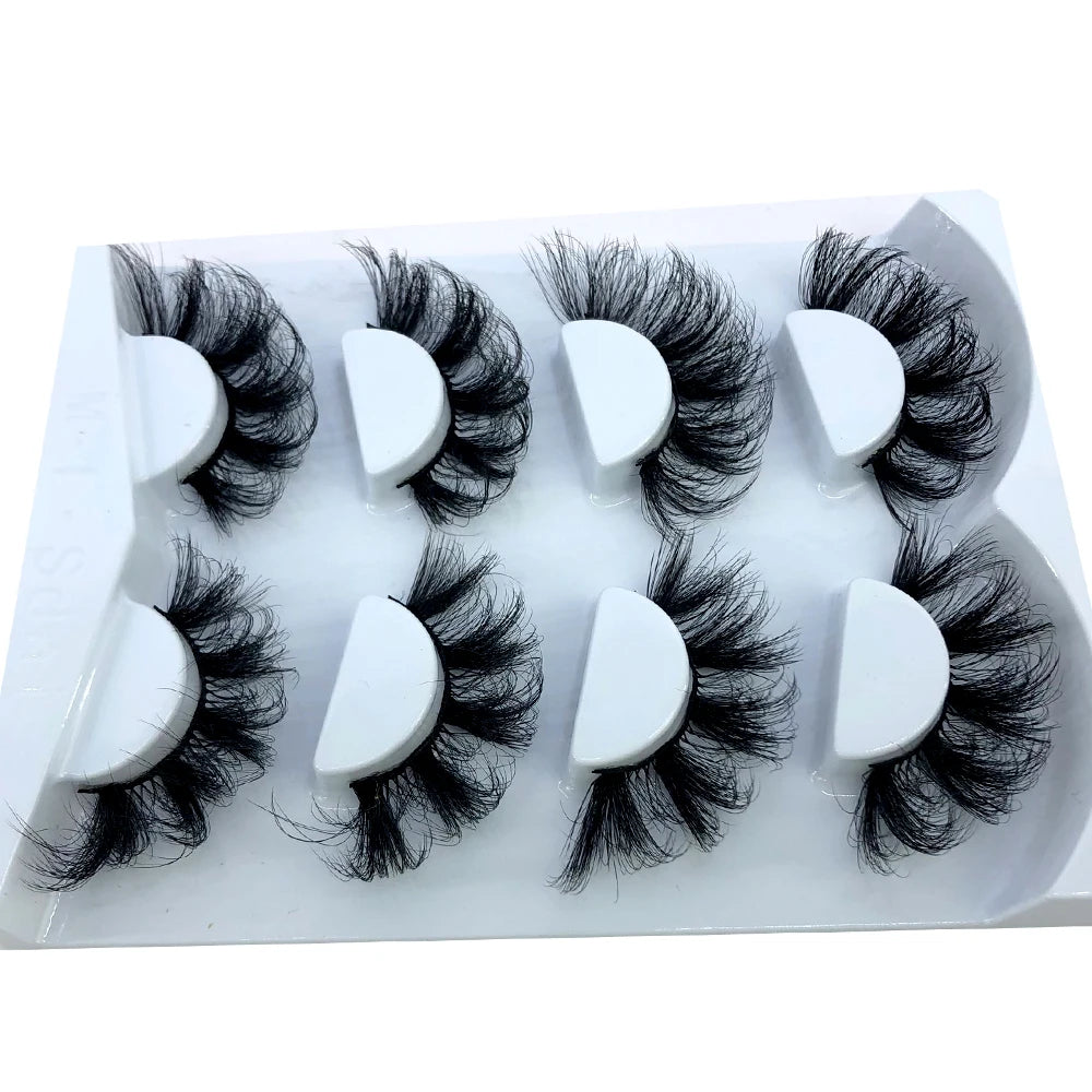 HBZGTLAD 4 pairs natural false eyelashes fake lashes long makeup 3d mink lashes eyelash extension mink eyelashes for beauty