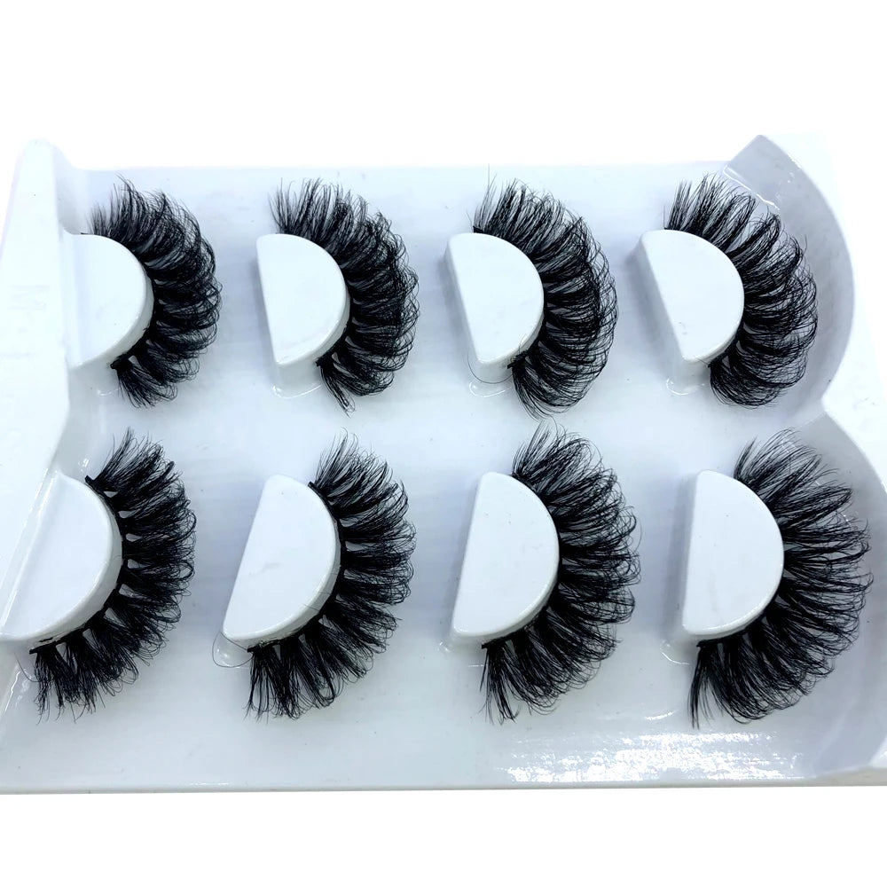 HBZGTLAD 4 pairs natural false eyelashes fake lashes long makeup 3d mink lashes eyelash extension mink eyelashes for beauty