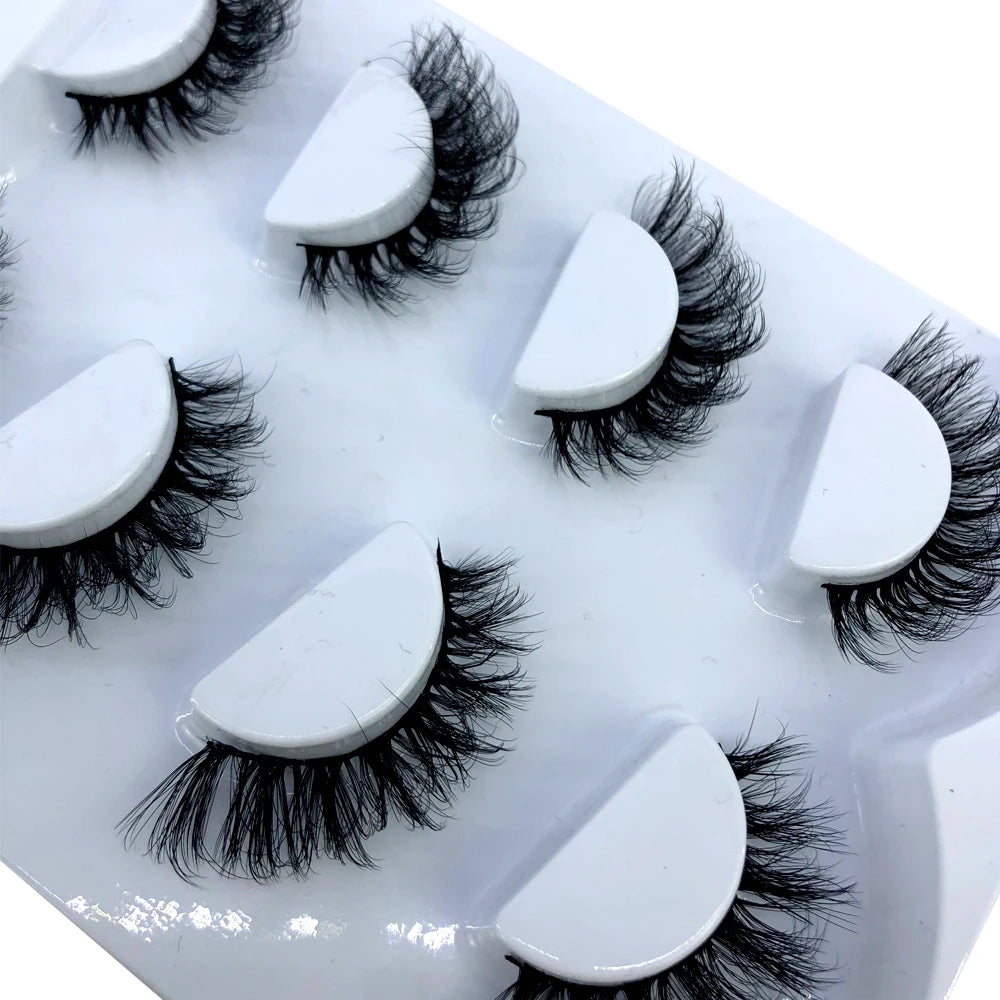 HBZGTLAD 4 pairs natural false eyelashes fake lashes long makeup 3d mink lashes eyelash extension mink eyelashes for beauty