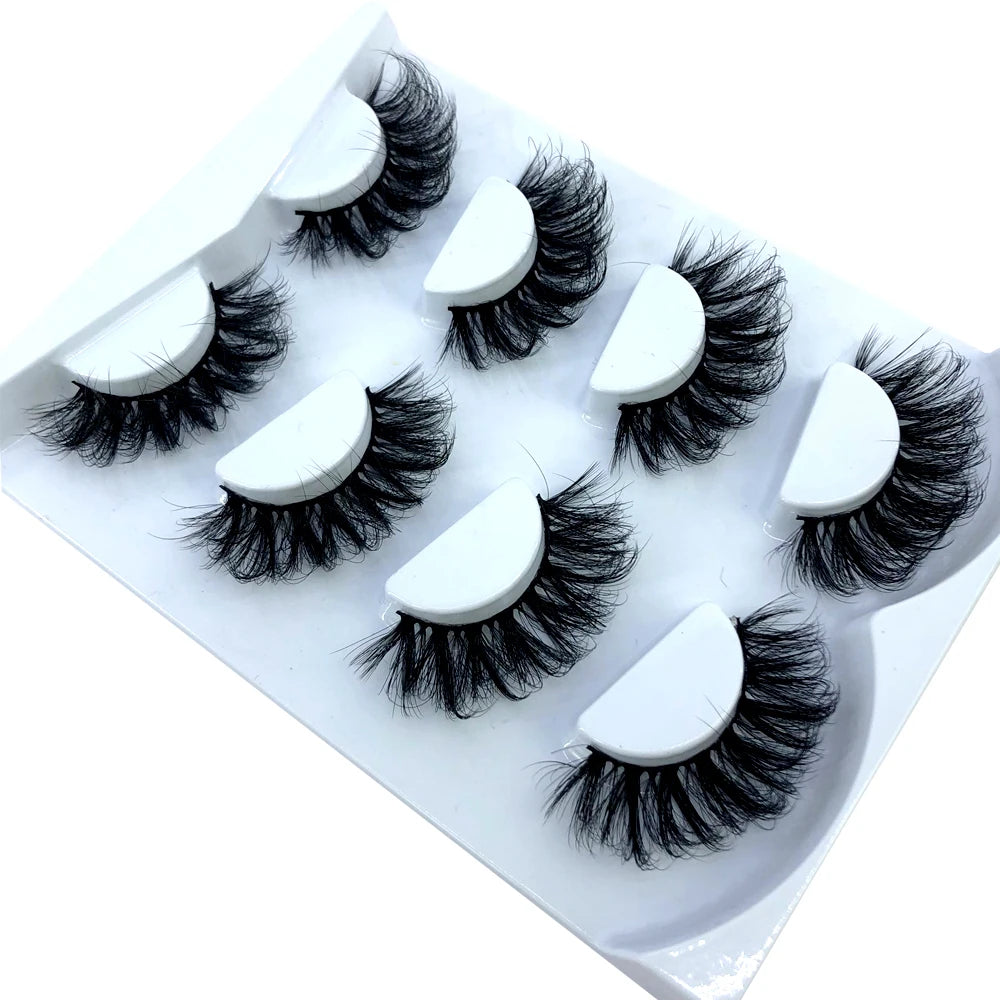 HBZGTLAD 4 pairs natural false eyelashes fake lashes long makeup 3d mink lashes eyelash extension mink eyelashes for beauty