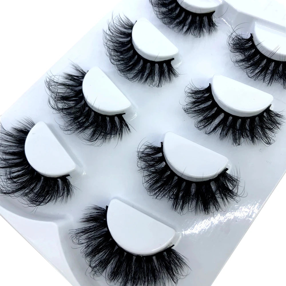 HBZGTLAD 4 pairs natural false eyelashes fake lashes long makeup 3d mink lashes eyelash extension mink eyelashes for beauty