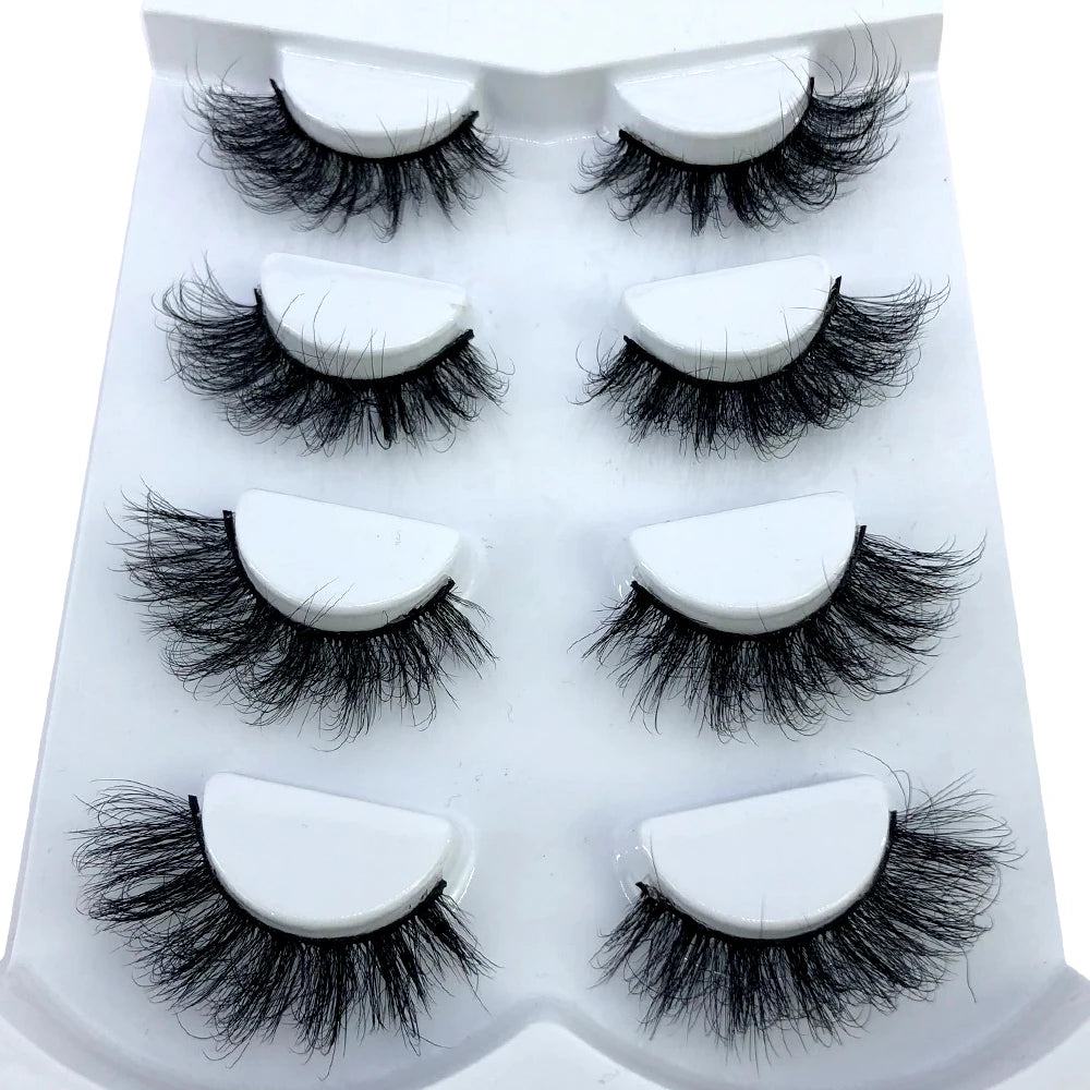 HBZGTLAD 4 pairs natural false eyelashes fake lashes long makeup 3d mink lashes eyelash extension mink eyelashes for beauty