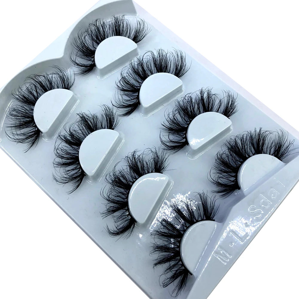 HBZGTLAD 4 pairs natural false eyelashes fake lashes long makeup 3d mink lashes eyelash extension mink eyelashes for beauty