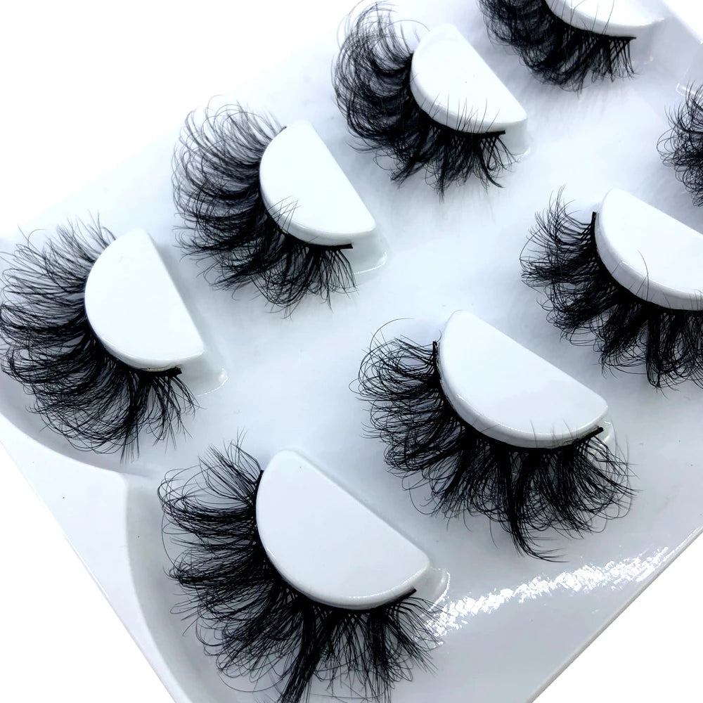 HBZGTLAD 4 pairs natural false eyelashes fake lashes long makeup 3d mink lashes eyelash extension mink eyelashes for beauty