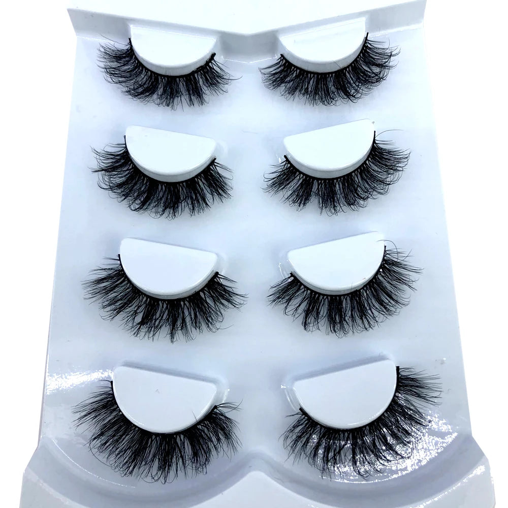 HBZGTLAD 4 pairs natural false eyelashes fake lashes long makeup 3d mink lashes eyelash extension mink eyelashes for beauty